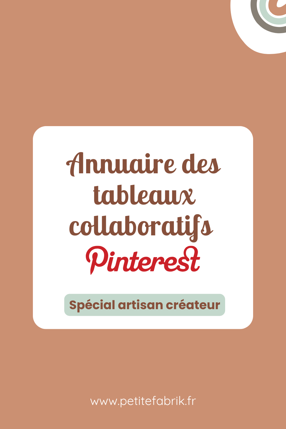 Annuaire des tableaux collaboratifs Pinterest spécial Artisans créateurs